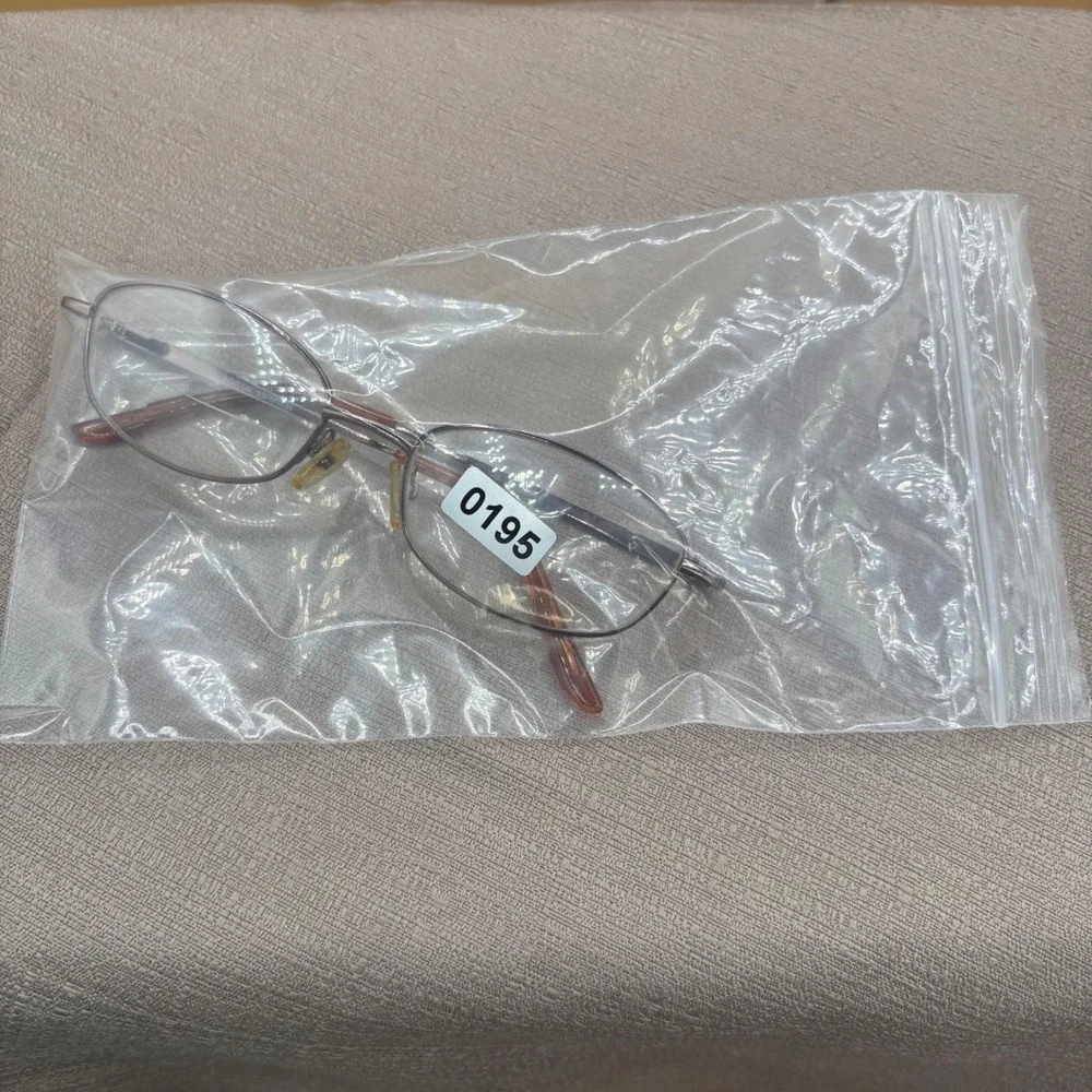 Elle Gunmetal Oval Eyeglasses Frames 53-17-135 Y2K Office Siren Aesthetic